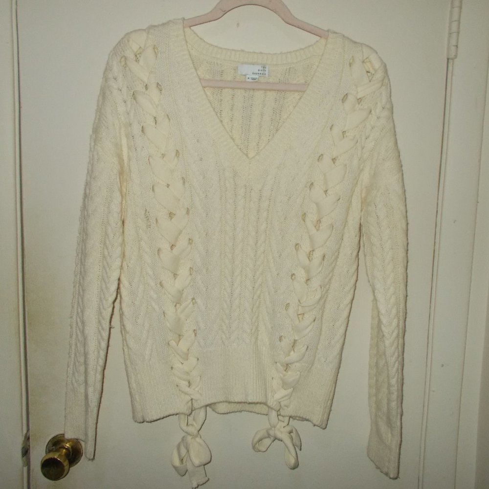 Ten Sixty Sherman Lace Up Sweater Off White Size Small